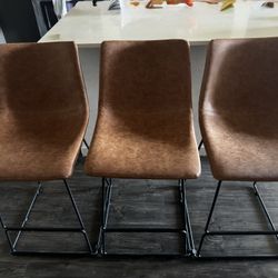 Faux Leather Stools (3)