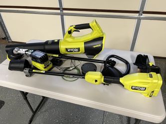 Ryobi 18v ONE + 15” String Trimmer and Leaf Blower Combo Set