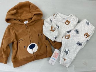 Carters Just For You Infant Baby Boy Bear Outfit NEW Size 3mo 3 piece outfit