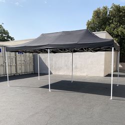 (NEW) $200 Heavy-Duty 10x20 FT Outdoor Ez Pop Up Canopy Party Tent Instant Shades w/ Carry Bag (Black, Red) 