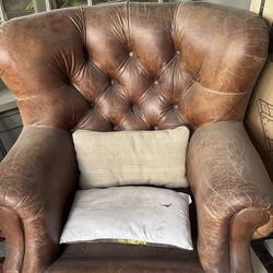 restoration hardware churchill tufted leather chair