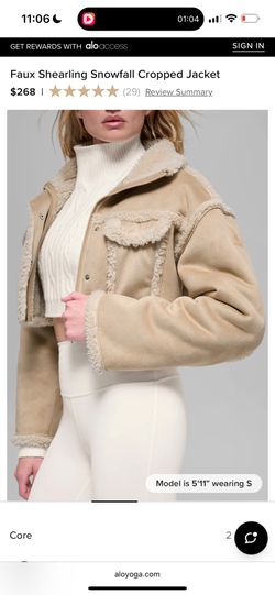 Alo Faux Shearling Snowfall Cropped Jacket