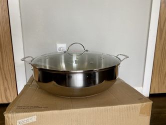 Princess house stainless steel 16Qt deep casserole w/glass lid