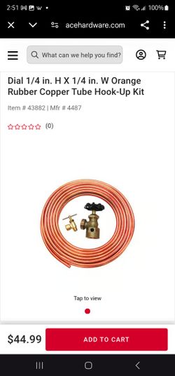 Water Hookup Kit With Copper Tube 