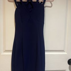 off shoulder blue dress