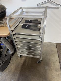 Parts/food trays with cart,