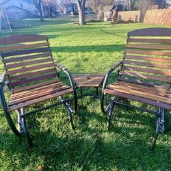 2 seat wood glider
