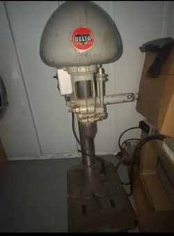 Antique Drill Press And Mini Table Skill Saw