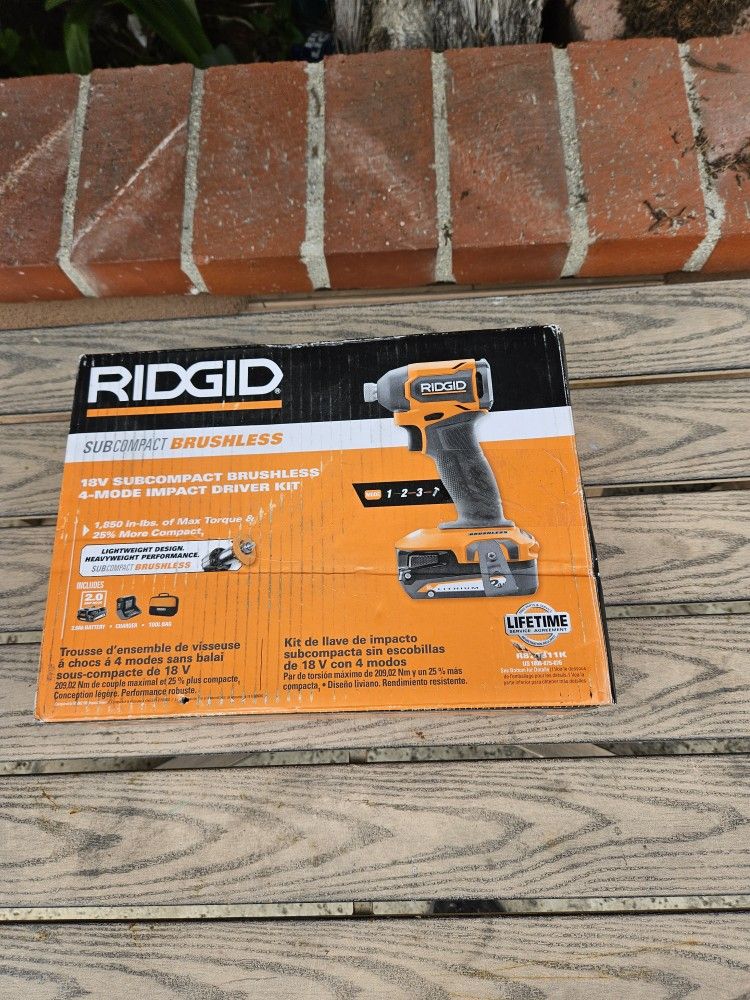 Ridged 18v Brushless mode Impact Driver Kit