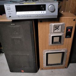Stereo Receiver And Sony Speakers 