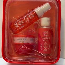 Madrid Muse Bath and Body Gift Set, Plum Vanilla Fragrance, 3-Piece with Body Mist, Body Butter and Bubble Bath