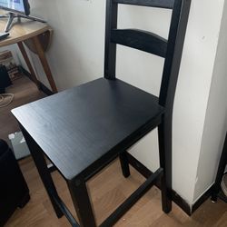 Black Wooden Bar Stool