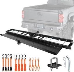 New Motorcycle Hitch Carrier, Dirt Bike Hitch Hauler with 6FT Longest Ramp, Fit for 7.5" Wide Tire