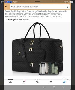 Clakers Black Quilted Travel Duffle Weekender Bag( New)