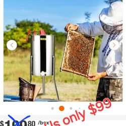 3-frame steel honey extractor