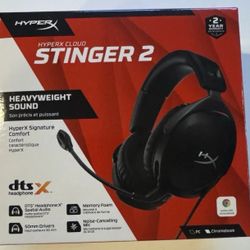 HyperX Cloud Stinger 2 Gaming Headset, Lightweight Over-Ear Headset, Black DTS Headphone:X Spatial Audio, 50mm Drivers, with mic, Swivel-to-Mute Funct