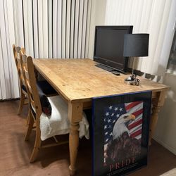 Wooden Table With 2 Chairs