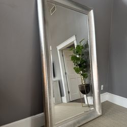 Oversized Silver Lean Mirror