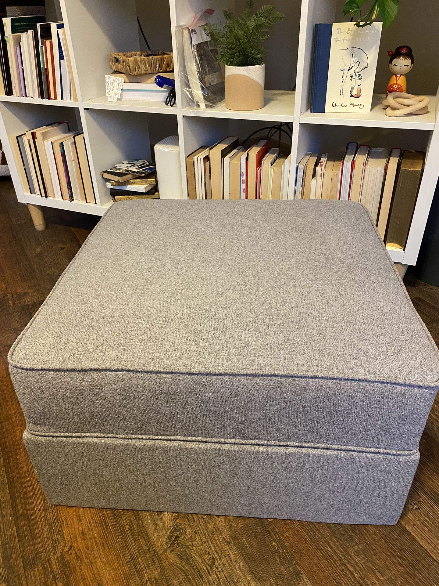Grey Storage Ottoman