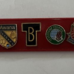 Rare nice  Vintage Awana Pins,  Lot of 7 on Uniform Bar