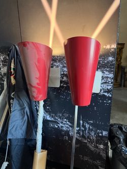 Modern Red Cone Wall Sconces / Uplights