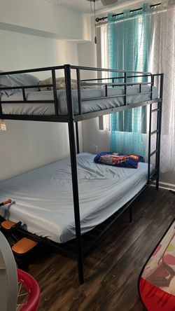 Black Metal Twin Bunk Bed Frame