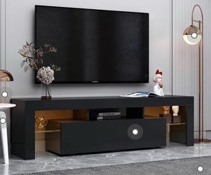 Hommoo TV Stand Cabinet for Living Room up to 70 Inch TV, Entertainment Center with 16 Color LED Light（81x18x24）
