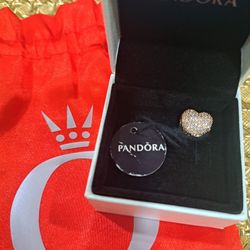 Rosegold Pavé Clear CZ Heart Pandora Charm