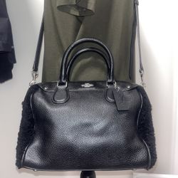 Coach Mini Bennett Shearling/Leather Satchel