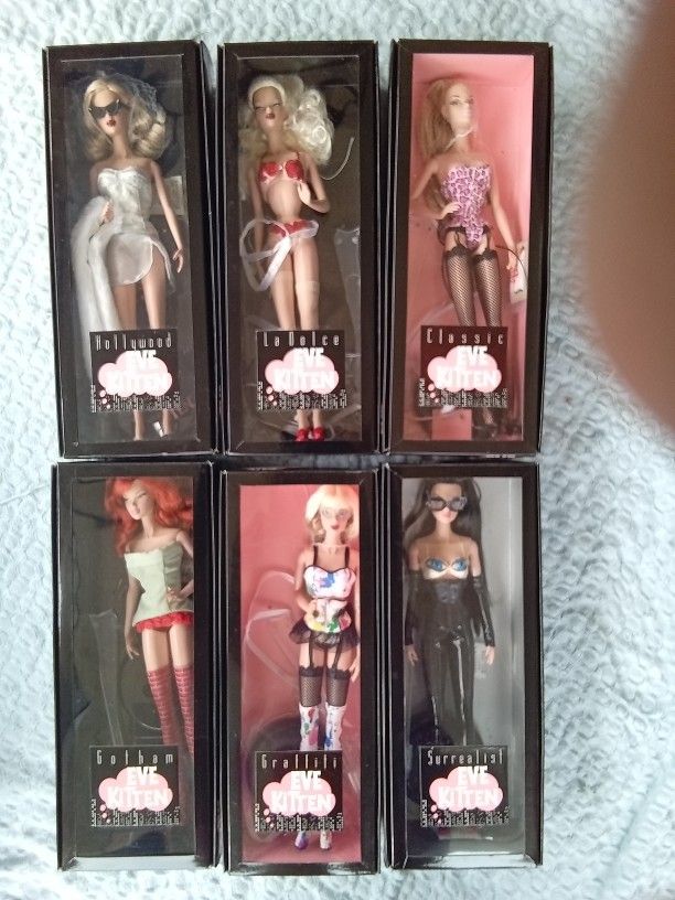 Lot Of 6 COLLECTIBLE EVE KITTEN 12"FASHION DOLLS INTEGRITY TOYS 