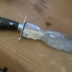 Silver 1950 Handmade Vintage Letter Opener With Lion Head Handle From India. 