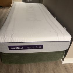 purple twin size bed 