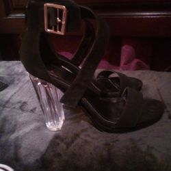 Sexy Ankle Strap w/Clear Heel Size 8