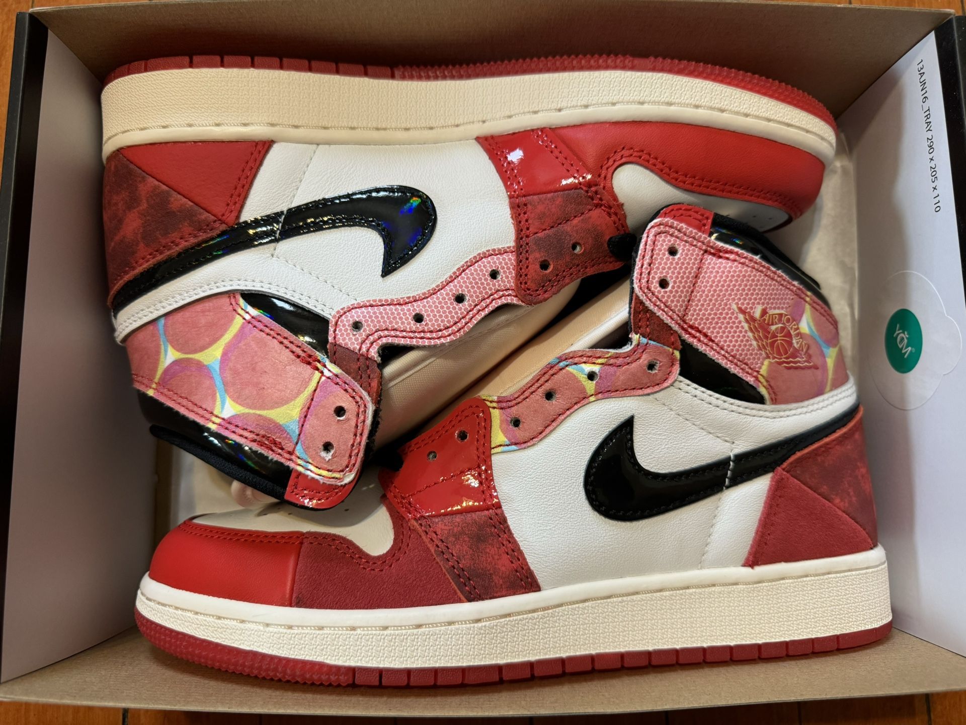 Air Jordan 1 Spider-Man Arcoss the Spider Verse size 7y New