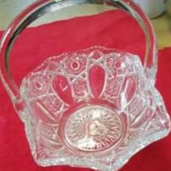 L. E. Smith Crystal Basket