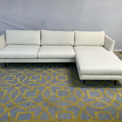 ( Delivery Available ) All Modern Miller White Sectional Couch