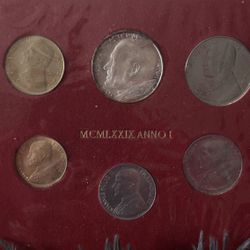 1979 Vatican Silver coin set Pope John Paul II,issued in his first year as Pope.