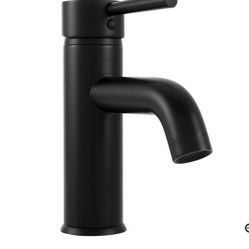 #21 /  Black Single Handle Monoblock Bathroom Sink Faucet in Matte Black
