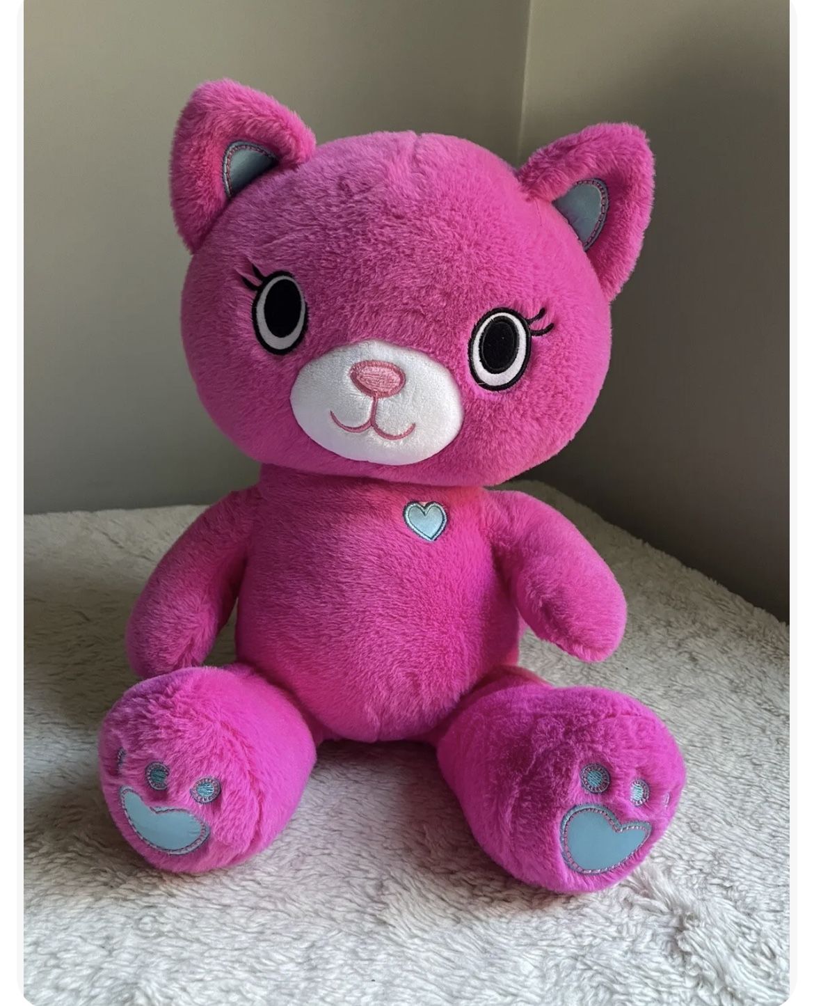 Build a Bear 17” Kabu Catlynn Kitty Cat Pink Plush Stuffed Animal BAB Fuschia