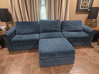 Lovesac Sactional - Mediterranean Blue Corded Velvet