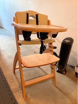 Abiie Beyond Junior Wooden High Chair for Babies and Toddlers
