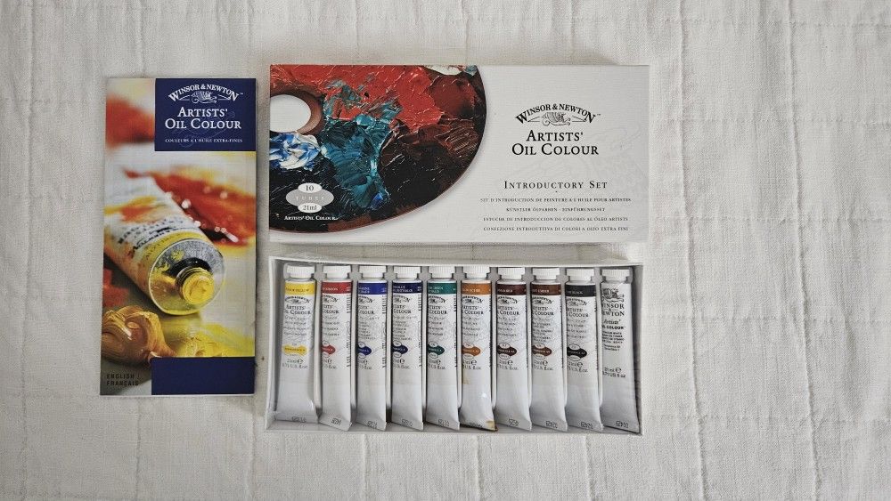 Winsor & Newton Artists' Oil Colour Paint Introductory Set, Ten 21ml Tubes, Crimson,Yellow,Green, 0.7 Fl Oz (Pack of 10)