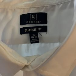 George Classic Fit Mens White Short Sleeve Shirt Size XL