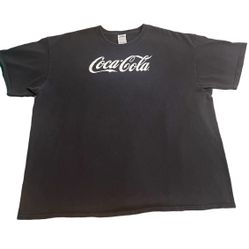 Coca Cola Shirt Men 2XL Black Lightweight Casual Crew Neck Short Sleeve Tee