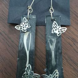 Long Handmade Ethically Sourced Rodent Leg Bone Resin Earrings Taxidermy/Oddity