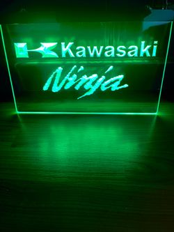 KAWASAKI LED NEON GREEN LIGHT SIGN 8x12