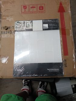 NEW STIK Wall Tile Peel & Stick 'Alpine Ice Subway' SAVE 2/3