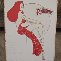 Who Framed Roger Rabbit Jessica Rabbit Sign Tin 8" X 12"