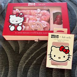 Hello Kitty, curlers and pillowcase