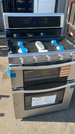 Whirlpool 30-in 5 burners 3.9-cu ft / 2.1-cu ft Convection Oven Freestanding Double Oven Gas